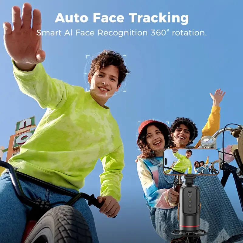 Auto Face Tracking Tripod for Smartphones – Gesture Control, 360° Rotation, No App Needed | Selfie & Live Streaming Mount 🤳🎥