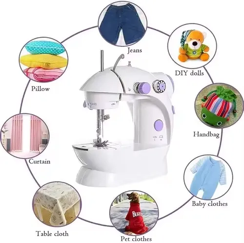 Household Sewing Machine Portable Electric Sewing Machines with Light and Speed Control for Beginner DIY Home Sewing Accessories