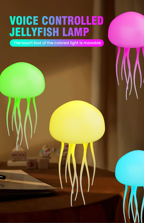 RGB color-changing USB rechargeable LED night light made of ABS material, resembling a jellyfish, a modern small wall-mounted lamp🔮🎵🎵