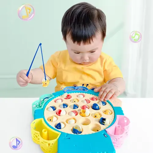 Children's electric rotary fishing toys Multi-functional educational toys Parent-child interaction multiplayer toys