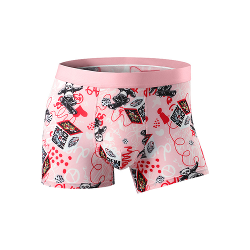 Men's underwear 7A antibacterial crotch ice silk underwear Original Panda trend printed teenage boxers men's underwear