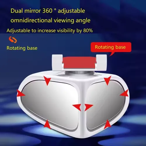 Car front and rear wheel blind spot auxiliary mirror 360 degree reflector ultra-clear glass wide-angle mirror small round mirror reversing magic weapon