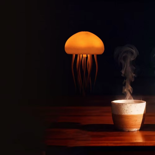RGB color-changing USB rechargeable LED night light made of ABS material, resembling a jellyfish, a modern small wall-mounted lamp🔮🎵🎵