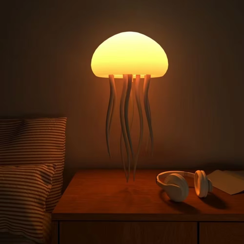 RGB color-changing USB rechargeable LED night light made of ABS material, resembling a jellyfish, a modern small wall-mounted lamp🔮🎵🎵