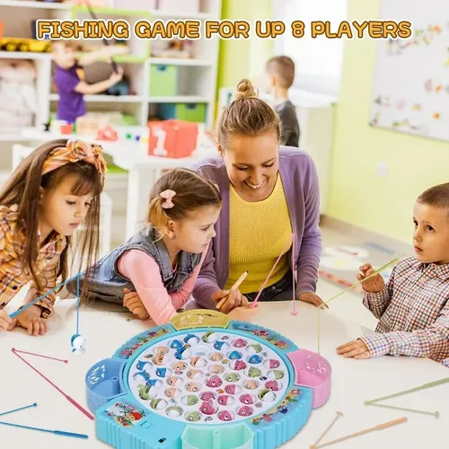 Children's electric rotary fishing toys Multi-functional educational toys Parent-child interaction multiplayer toys