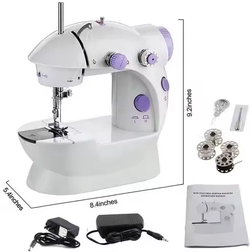 Household Sewing Machine Portable Electric Sewing Machines with Light and Speed Control for Beginner DIY Home Sewing Accessories