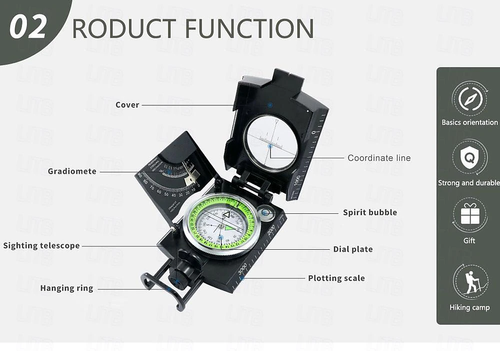 Multifunctional camping compass