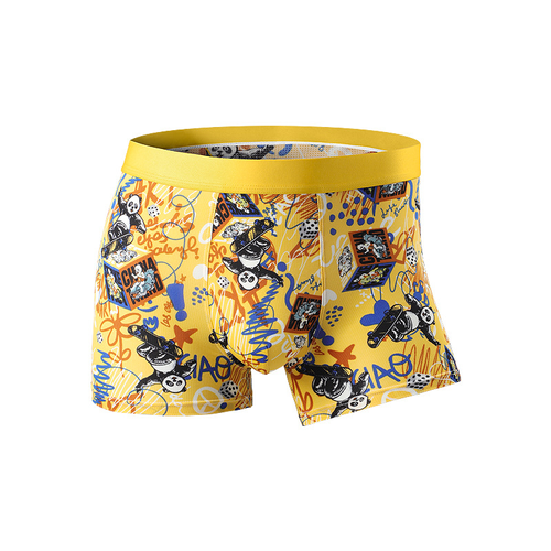 Men's underwear 7A antibacterial crotch ice silk underwear Original Panda trend printed teenage boxers men's underwear