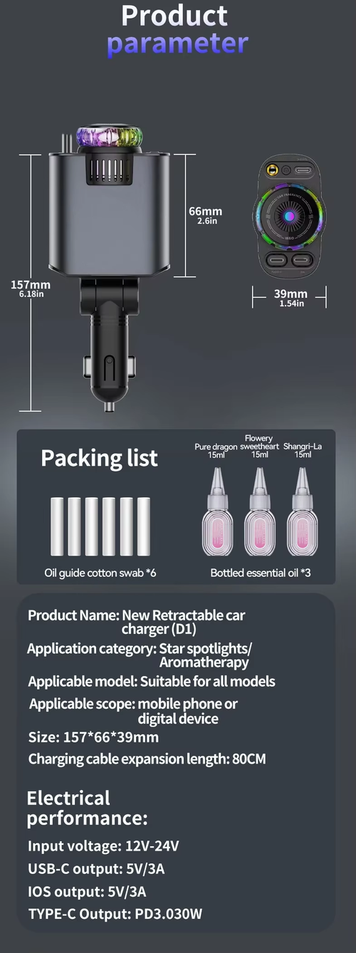 4 in1 car aromatherapy charger