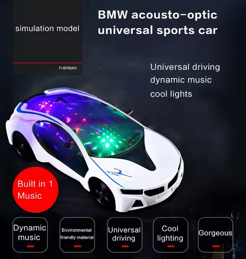 Mini car toy seven colored lights Car toy 1-1 Children's toy car Children's electric light music children's universal wheels
