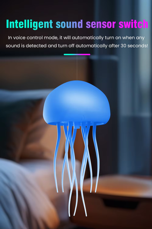 RGB color-changing USB rechargeable LED night light made of ABS material, resembling a jellyfish, a modern small wall-mounted lamp🔮🎵🎵