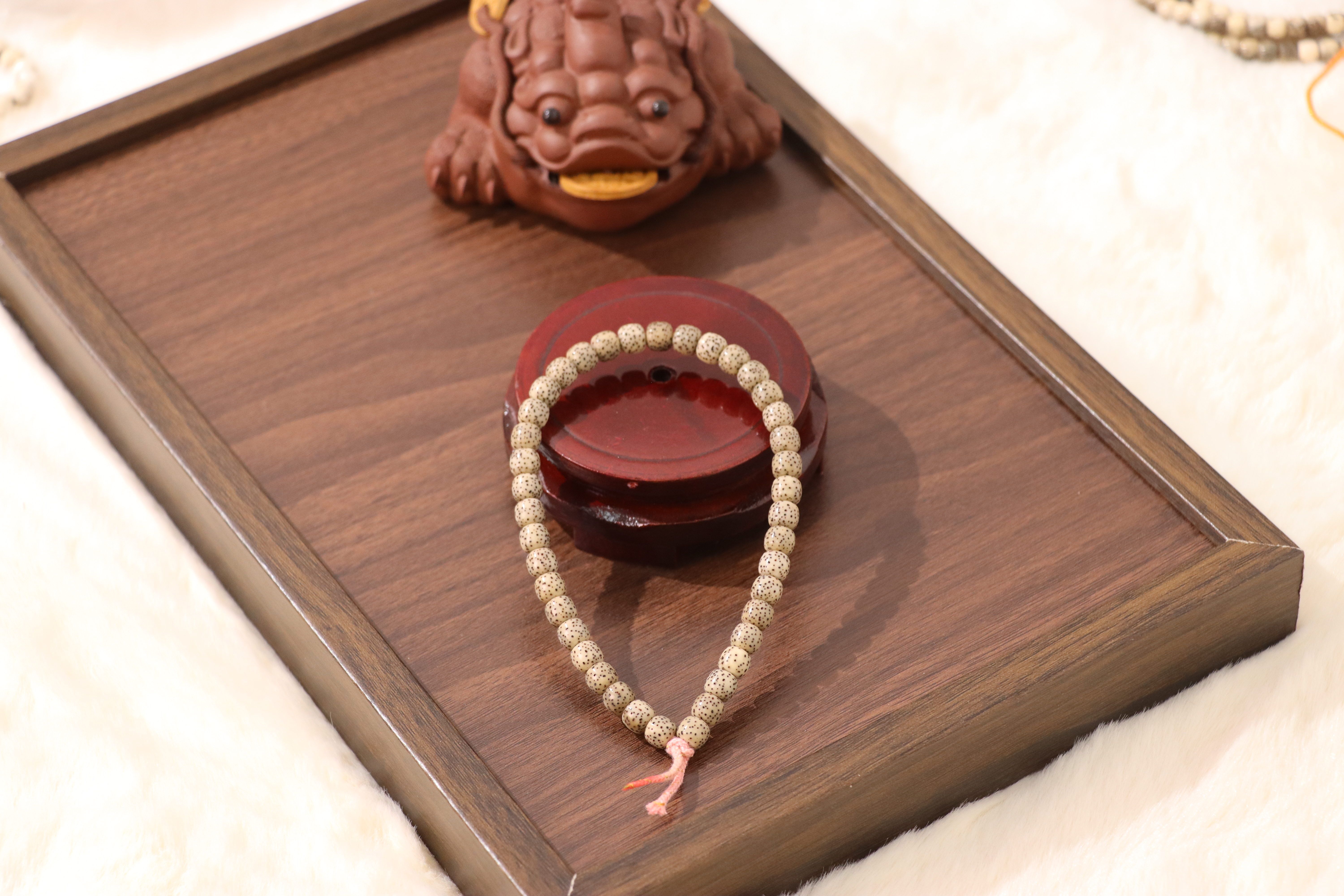 Star Moon Bodhi Bracelet, 40, Large White Space, Suzhou Artisan Carving