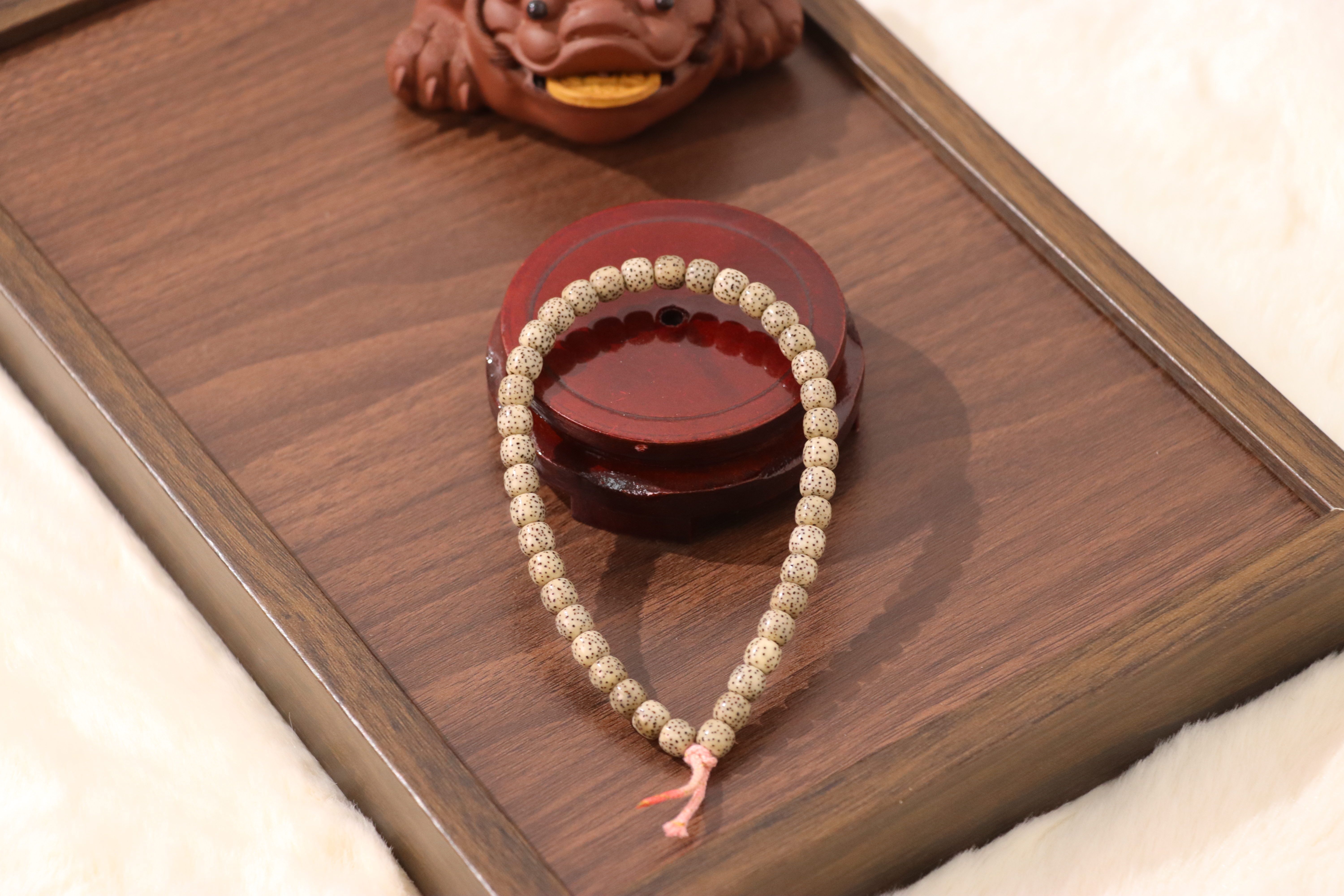 Star Moon Bodhi Bracelet, 40, Large White Space, Suzhou Artisan Carving