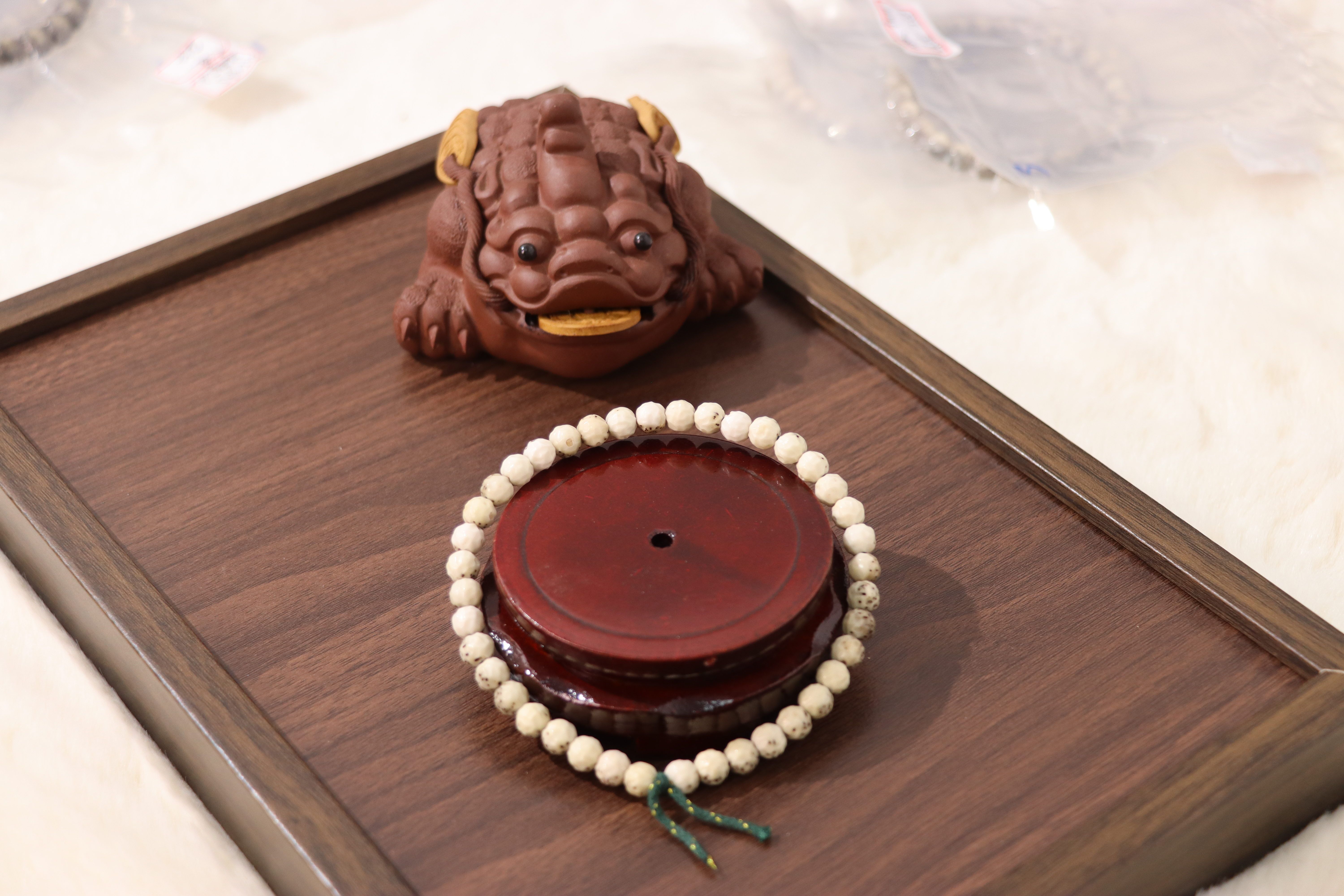 Star Moon Bodhi Bracelet, 40, Wuxiang (No-Form), Large White Space, Suzhou Artisan Carving