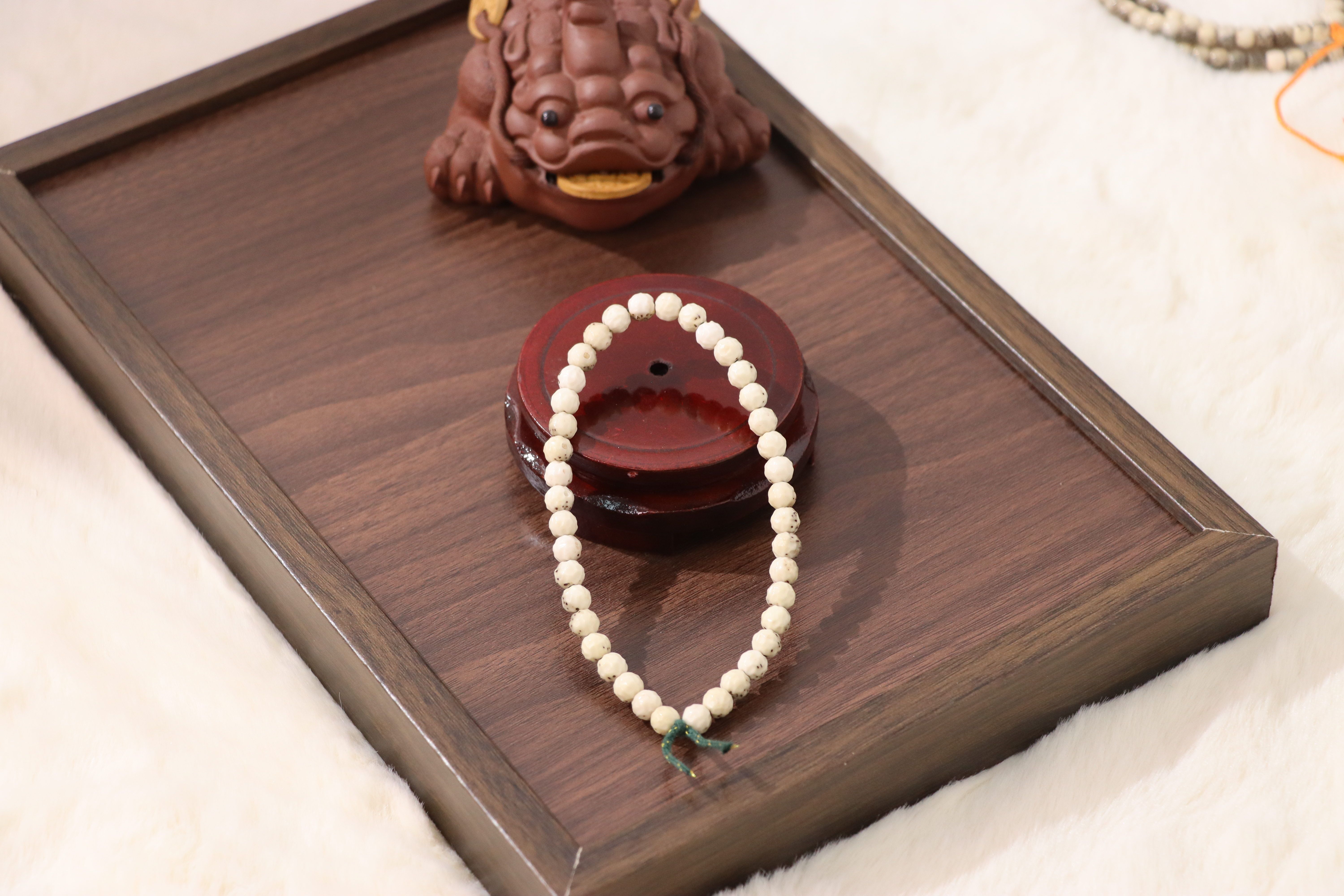 Star Moon Bodhi Bracelet, 40, Wuxiang (No-Form), Large White Space, Suzhou Artisan Carving