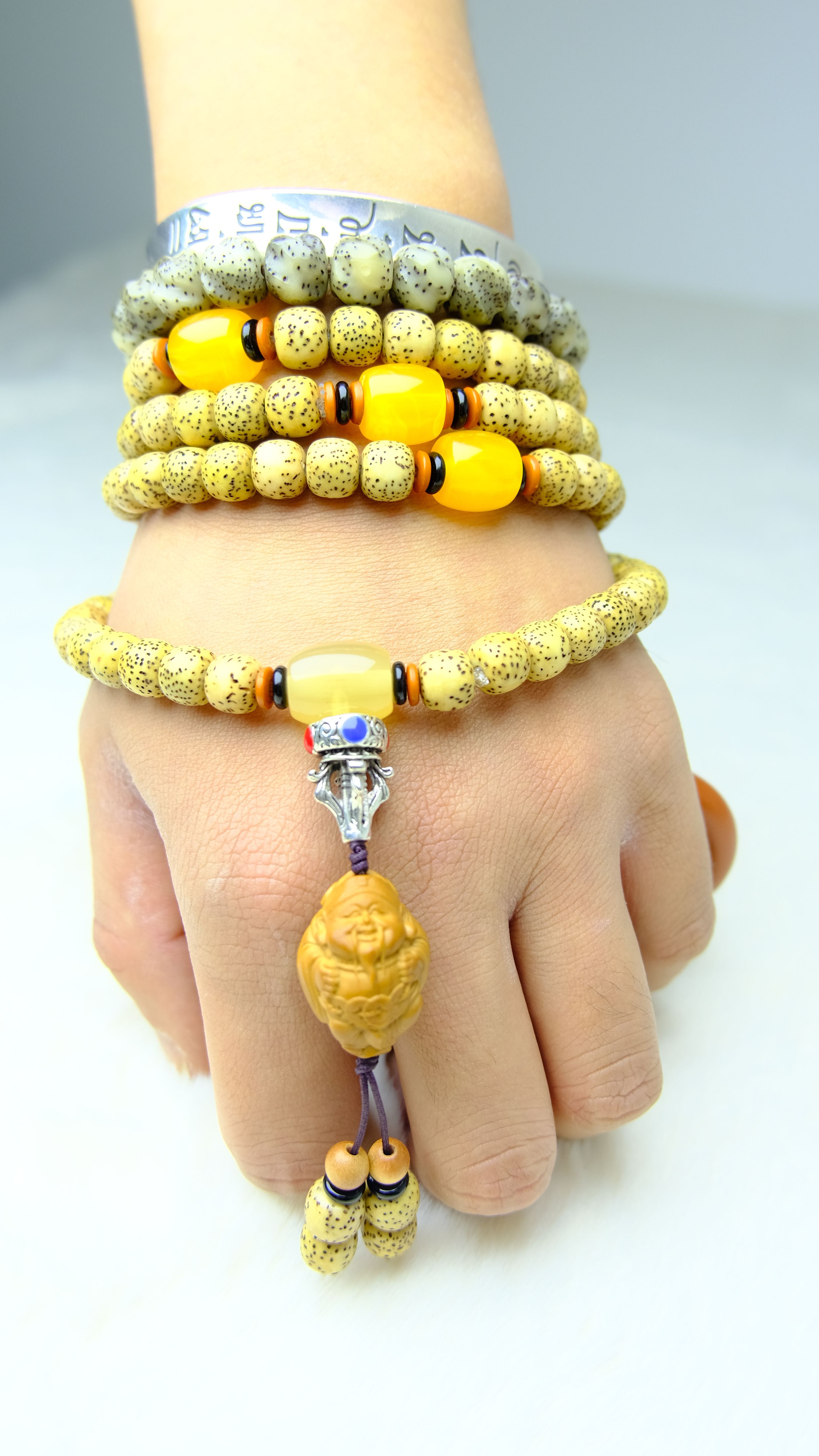 108项链长串财神爷吊坠款带配饰