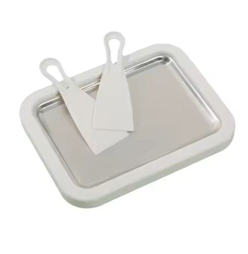 Instant Ice Cream Maker Pan and Scraper With Material of Food Grade Stainless Steel Cold Sweet Fried Food Plate