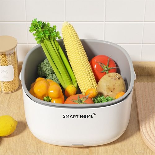 2024 Kitchen Accessories Double-layer Basket for Washing Vegetables & Fruit With Ultrasonic