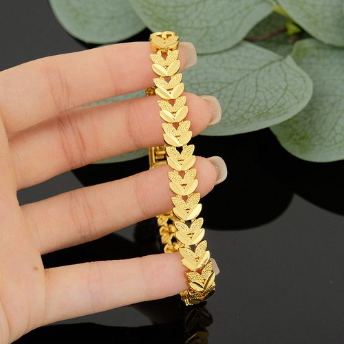 18K Yellow Gold Plated Classic Style Copper Bracelet Ring Jewelry Set for Women for Parties