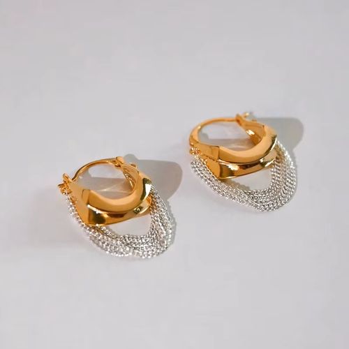 2025 Trendy Bag Earrings Handbag Chain Tassel Earrings 18K Gold Plated Earrings Hoop Jewelry for Women Girls