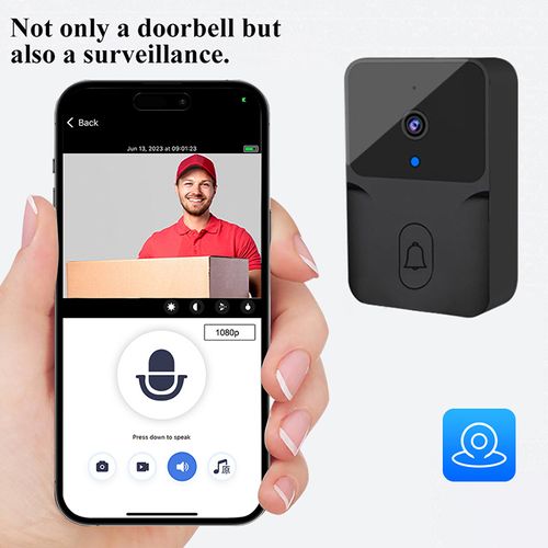 Wi-Fi Video Doorbell Camera Smart Home Kit with Two-Way Audio AI Motion Detection Night Vision Cloud Storage Wireless