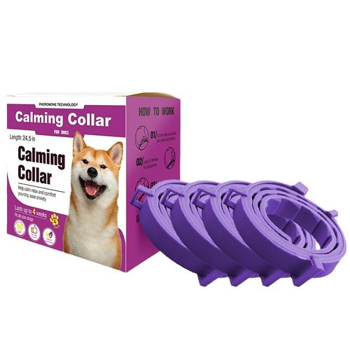 4-Pack CalmingCollar Silicone Ribbed Collar for Cats and Dogs Soothing Adjustable Pet Supplies With Unique Print Patterns