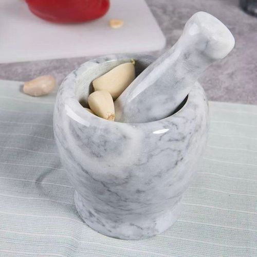 Natural marble stone garlic masher, stone mortar, household garlic mash garlic press, mashing jar garlic mortar