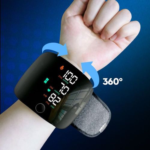 Medical and Home - use Wrist - type Blood Pressure Monitor with Charging Back - lit Screen