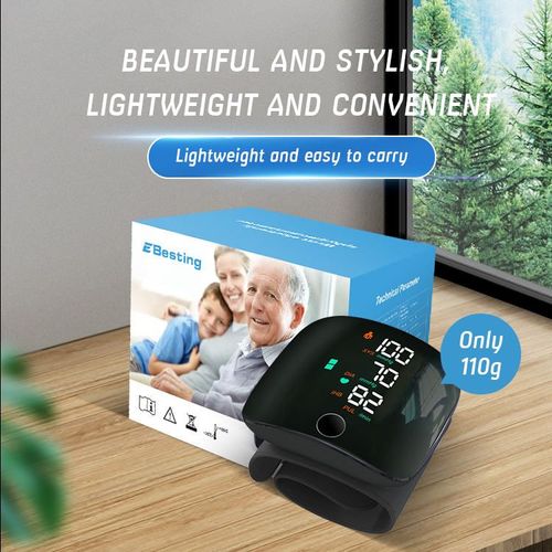 Medical and Home - use Wrist - type Blood Pressure Monitor with Charging Back - lit Screen