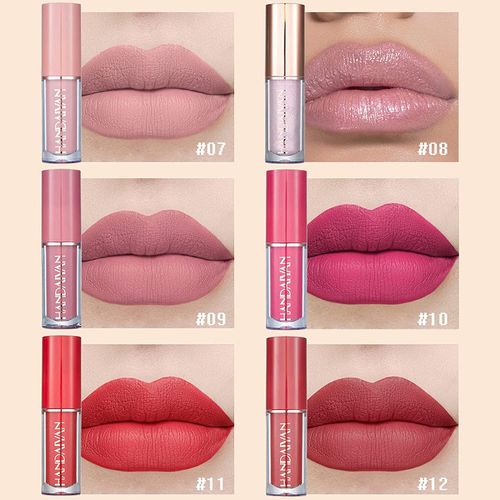 12 Color Book Lipgloss Set Vegan Organic Non-Stick Cup Waterproof Velvet Matte Liquid Lipstick