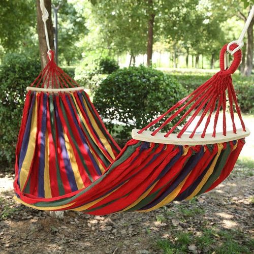 Thickened & Enlarged Outdoor Tree Tent - Portable Camping Canvas Striped Hammock with Anti-Rollover Design & Stable Quality