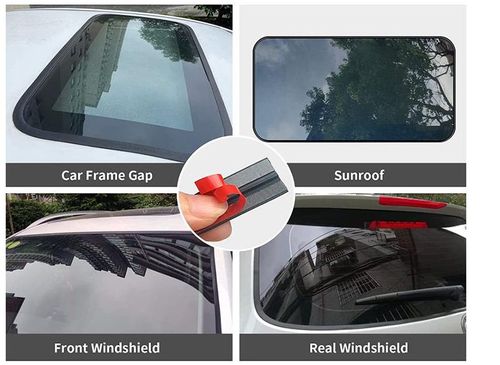 Automobile weatherstripping, front windshield and sunroof sound-insulating and waterproof strips