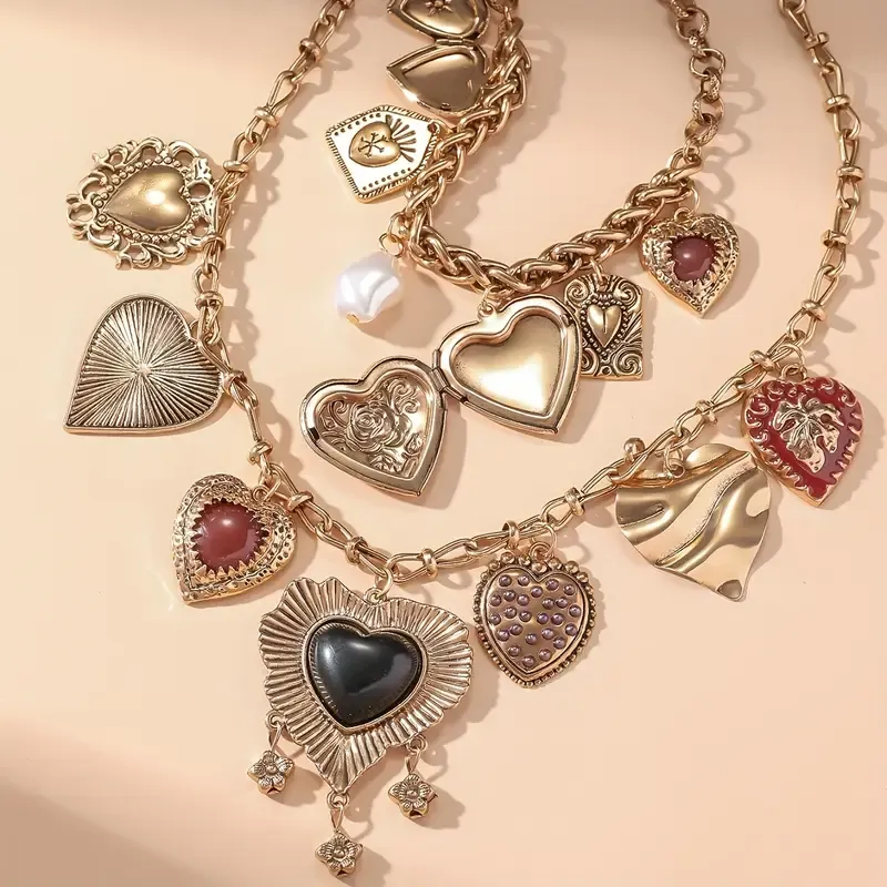 Perfect for Daily Wear, Vacation, and Special Occasions - Ideal Gift for Friends and Loved Ones, Everyday Jewelry|Vintage Boho Style|Detailed Engraving, Layered Necklace Set