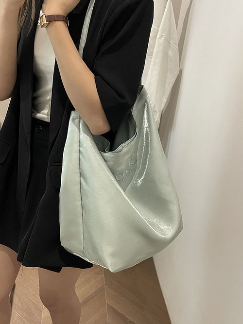 New Arrival Satin Double-Sided Tote Bag for Women Minimalist Design Shoulder Zipper Closure for Ins Casual Commuting