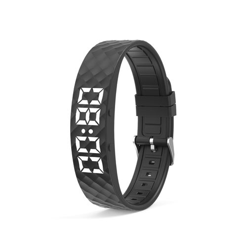 Fitness Smart Wristband AMOLED Display Health Watch with Alarm Clock Android Operated Rubber Band Material