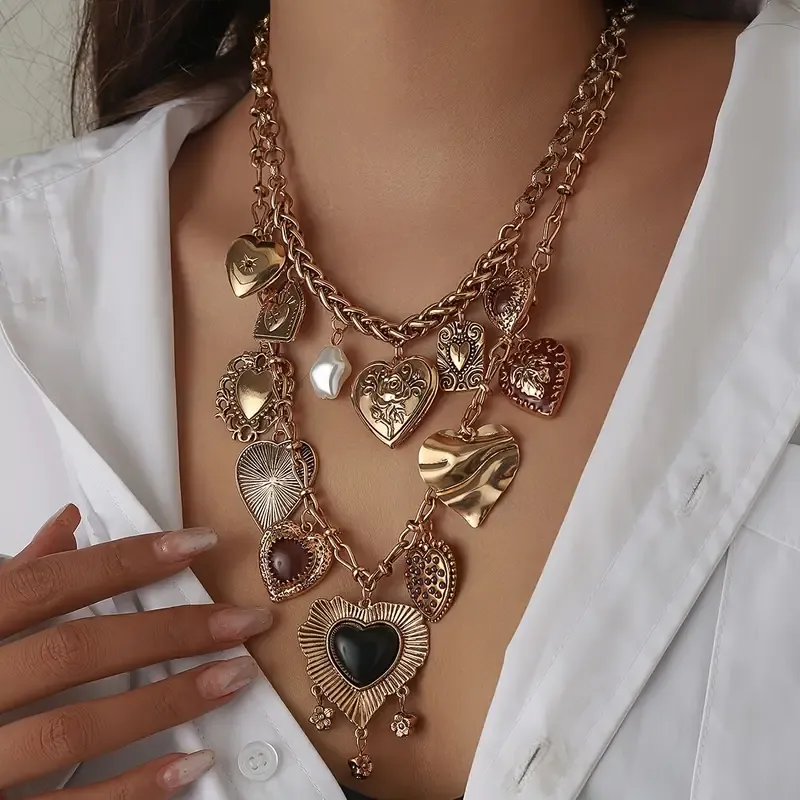 Perfect for Daily Wear, Vacation, and Special Occasions - Ideal Gift for Friends and Loved Ones, Everyday Jewelry|Vintage Boho Style|Detailed Engraving, Layered Necklace Set