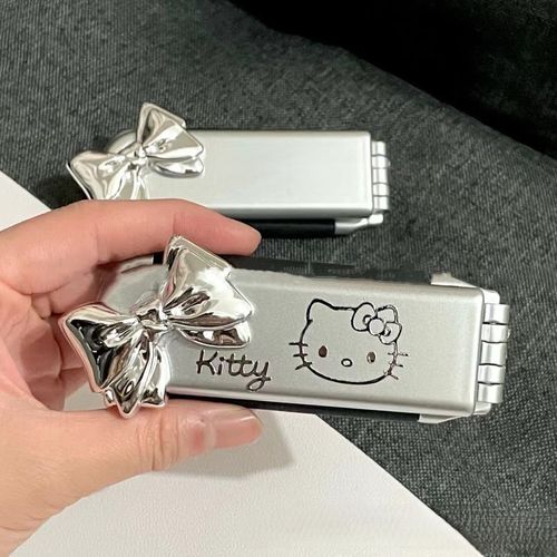 HELLO KITTY Portable Folding Clamshell Airbag Comb  Portable Cosmetic Mirror Dual-purpose All-in-one Mirror Comb