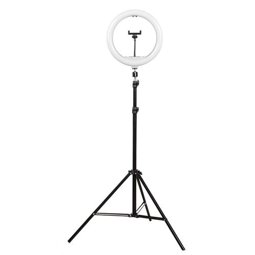 Ring Light with Tripod Stand & Phone Holder - 10 inch Selfie LED Ring light Dimmable Desktop Lamp 19 Colors RGB Tall Circle Light for Camera Makeup Video YouTube Live Streaming Zoom Meeting