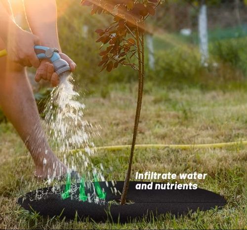 Black Reversible Mulch Ring Tree Protector Mat for Weed Grass Control Root Protection