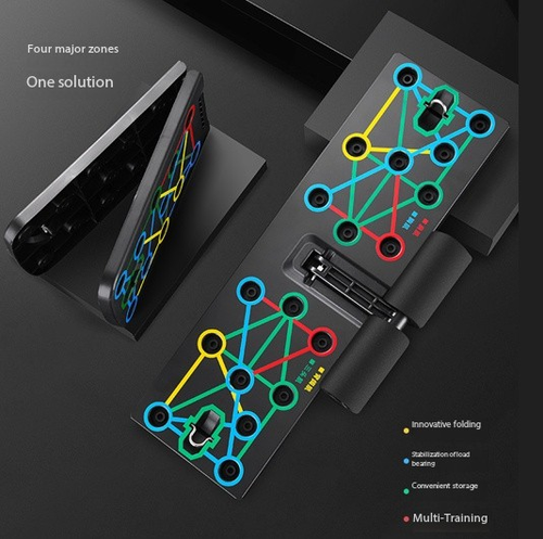 Push up Board Fitness Multifunctional Foldable Push up Rack Board With Resistance Bands