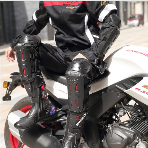 Motorcycle knee and elbow protective gear set (4 pieces)-Hard Shell Moto Knee Pads Set Brace Support Sports Off-Road Guard MTB Snowboard Kneepad Hockey Motorcycle Protection Kits