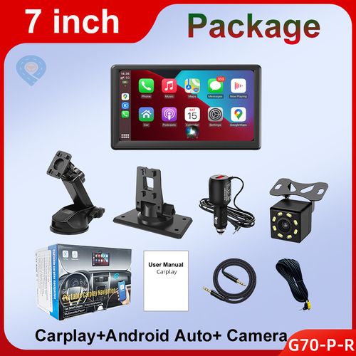 Portable 7 inch car smart screen wireless Carplay screen projection car android auto mirroring