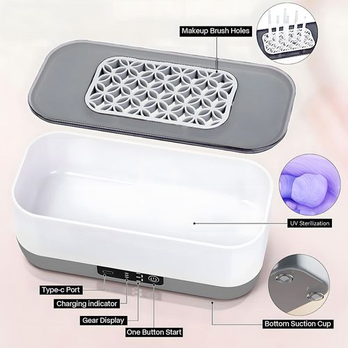 400ML Large Capacity 45K HZ Ultrasonic Sterilizer Jewelry Cleaner Electric Automatic Ultrasonic Makeup Brush Cleaner Just use clean water.