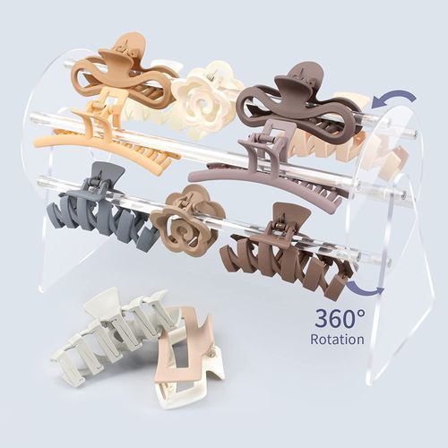 Claw Clip Organizer for Girls,Acrylic Hair Accessories Organizer Holder,360-Degree Rotating Claw Clip Organizer