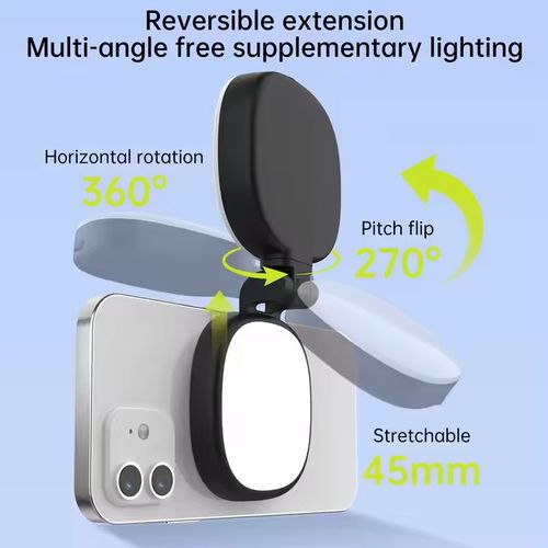 Portable Mini Magnetic LED Light Self-contained Foldable Beauty Photos Brightness Convenient Selfie Photographic Device Light