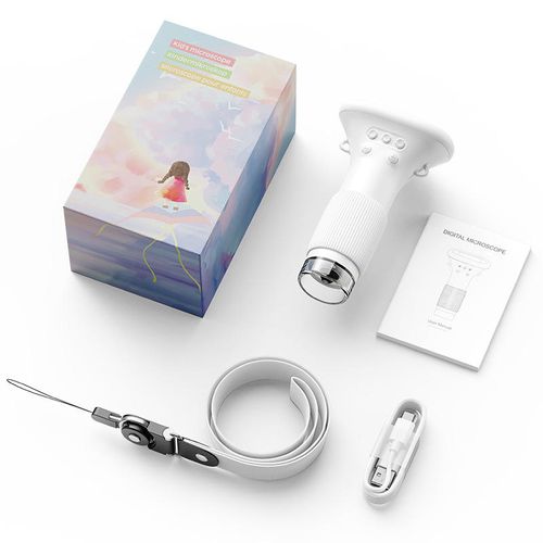 Portable LED Light Source Mini Pocket Microscope Optical Handheld Student Experimental Science Tool with Magnifying Glass