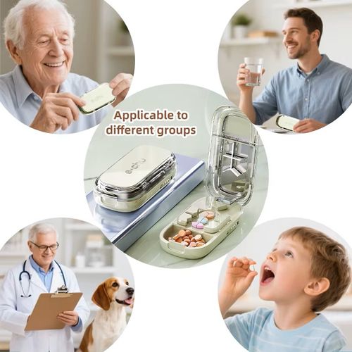 Newest Adjustable Quartering Pill Cutter Storage BoxPortable Drug Tablet MedicineDustproof Divider Organizer Crusher Pill Cutter