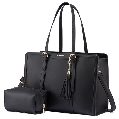 Large Capacity Stylish Women Shoulder Bags Business Travel 15.6 17in Laptop Tote Bag With 2pcs Handbags Set