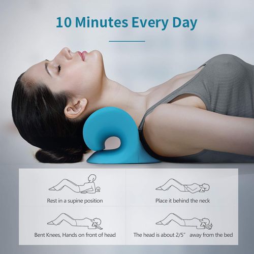 Cervical Traction Pillow Neck Pain Relief Stretcher With Massage Point