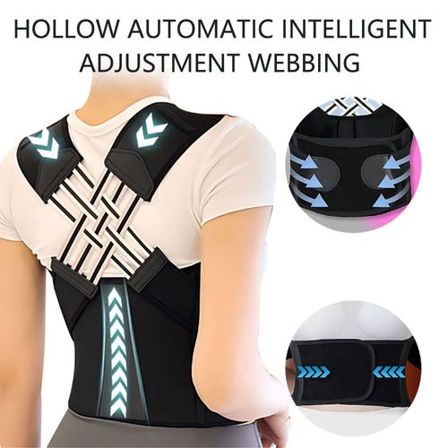 Unisex Adjustable Back Brace Comfortable and Breathable Posture Correction Belt with Back Support